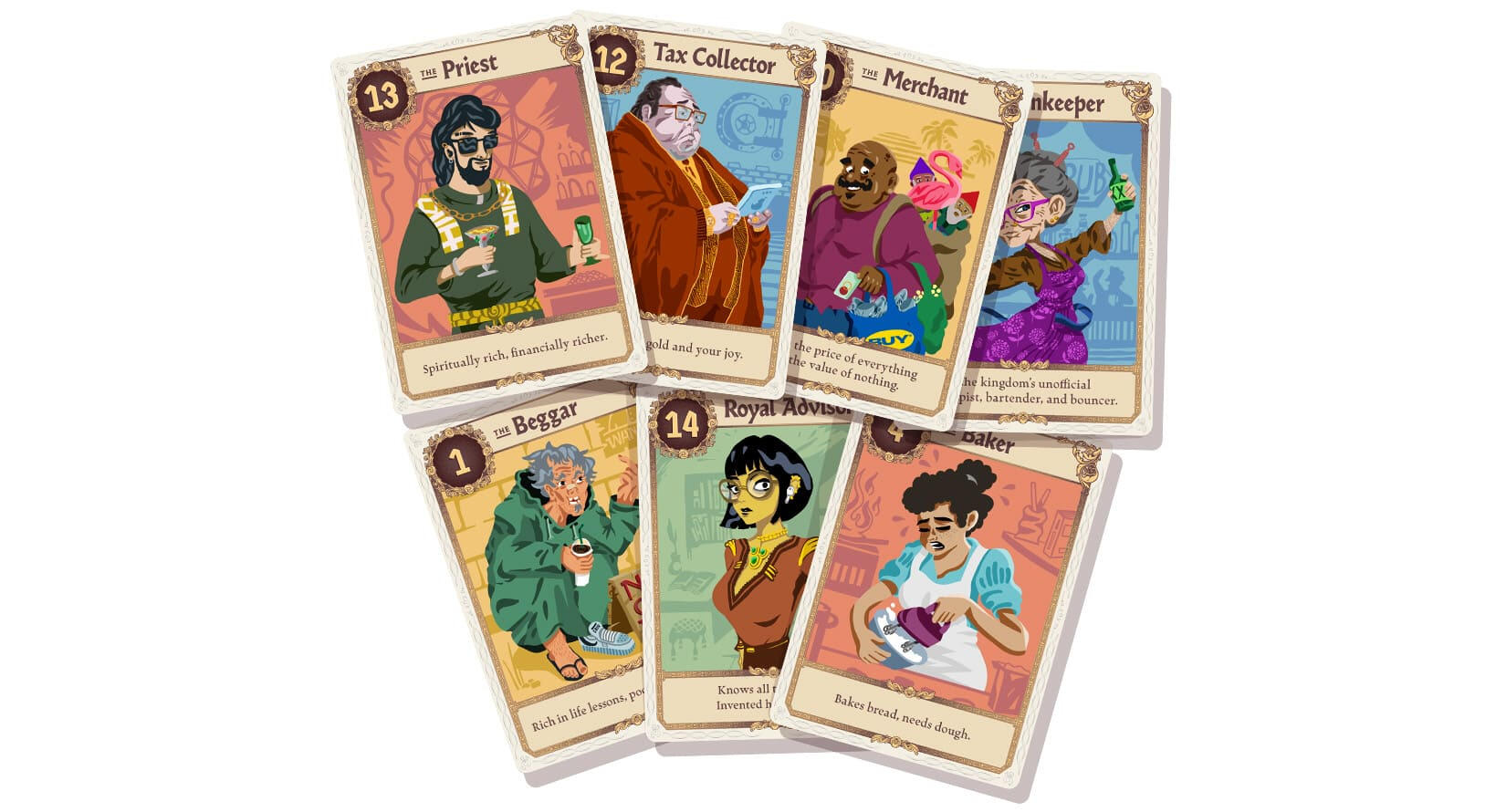 Card Designs Medieval themed strategy card game artwork and card design